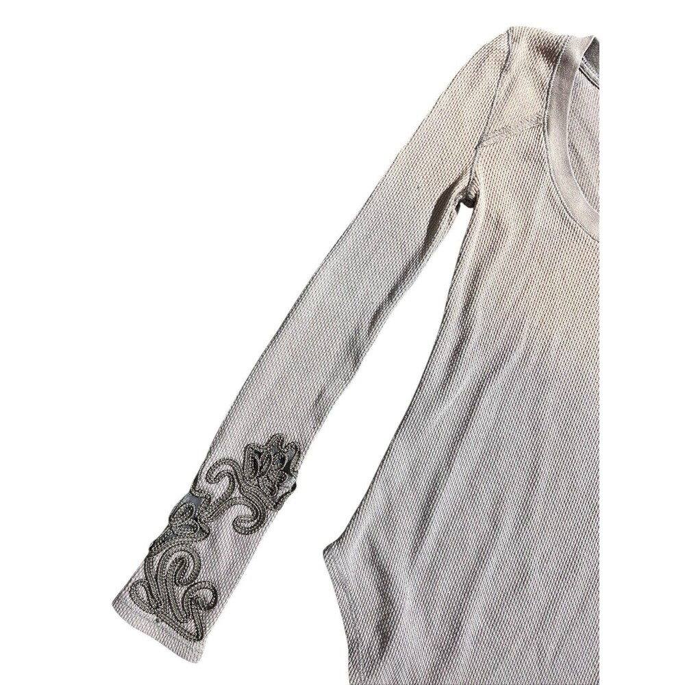 Free People Masquerade Cuff Long-Sleeve Thermal Top Ombré Sz S - Picture 5 of 12